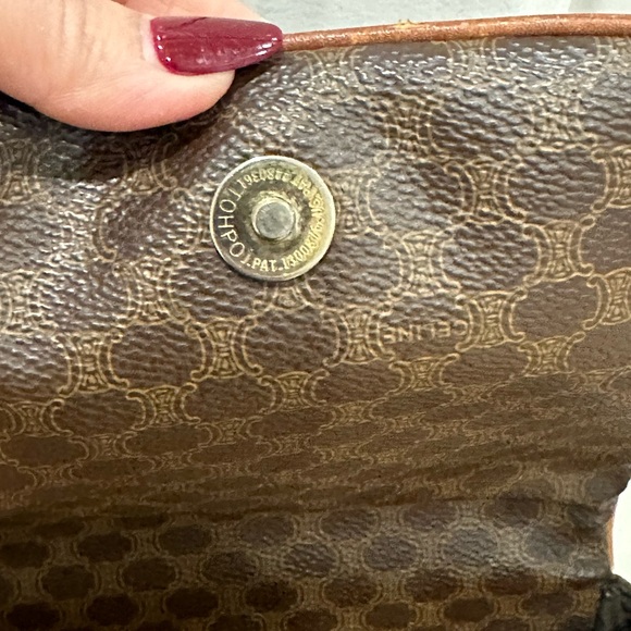 Céline, Pre-Loved Brown Coated Canvas Macadam Shoulder Bag. - Picture 12 of 16